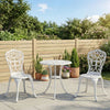 3 Pieces Antique Outdoor Bistro Set for 2 Patio Table and Chairs Set with Umbrella Hole White