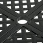 42" Round Outdoor Dining Table for 4 Persons, Metal Patio Dining Table with Umbrella Hole for Backyard, Lawn, Balcony