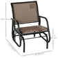 Patio Glider Outdoor Glider Chair with Breathable Mesh Seat & Backrest, Armrests and Metal Frame, Brown