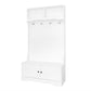 Space‑Saving Coat Rack with 4 Hooks and Top Open Shelf, Multifunctional Cabinet for Compact Homes, 40'' L x 18.5'' W x 72'' H, White