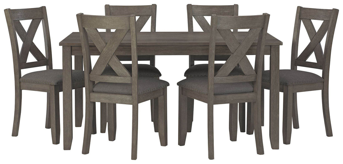 Caitbrook - Gray - RECT DRM Table Set (Set of 7) - Forward Furniture