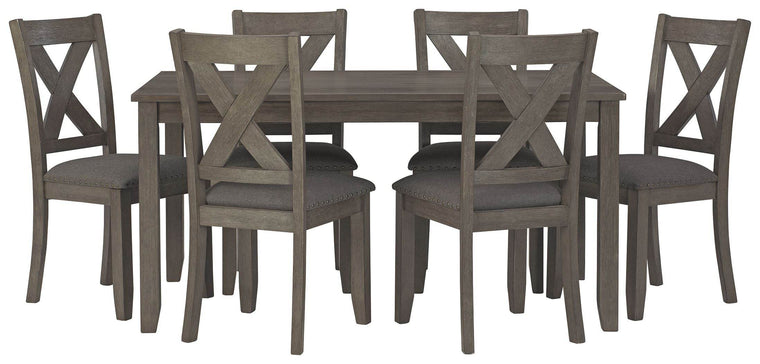 Caitbrook - Gray - RECT DRM Table Set (Set of 7) - Forward Furniture