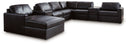 8 Pc. Left Arm Facing Corner Chaise Sectional With Audio Consoles