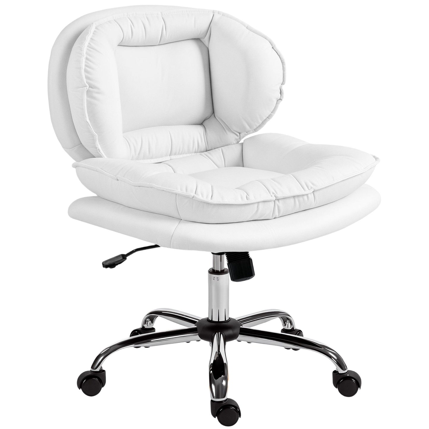 Criss Cross Swivel Office Chair, Armless - White