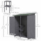 Garden Storage Shed Asphalt Roof Wooden Timber Double Door Utility Storage House with Shelf, Green and Grey