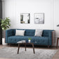 3-Seater Contemporary Sofa with Button Tufted Waffle Stitching, Daybed Perfect for Living Room, 89.5'' L x 31.5'' W x 30'' H, Navy Blue