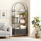 4-Tier Arched Shelving Unit with Cabinet, Bookshelf for Living Room, Office, 31.5" x 11.8" x 73.6", Black