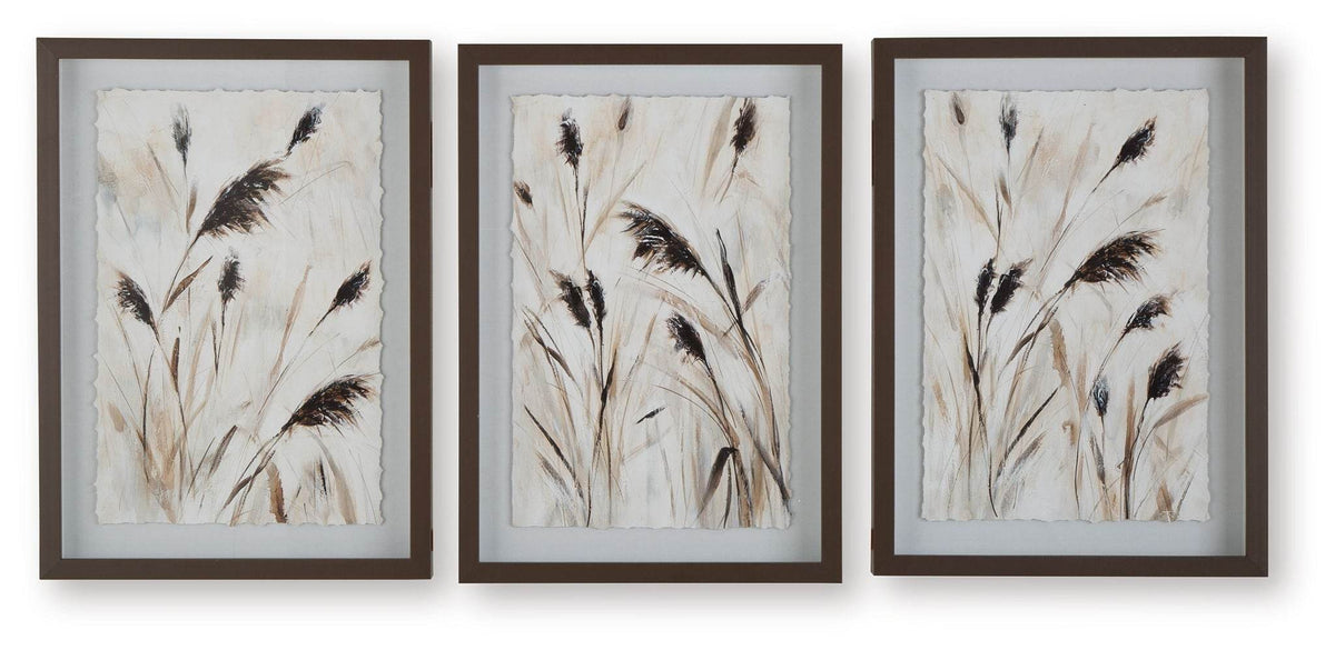 Honslow - Wall Art Set (Set of 3) - Brown / Black / White