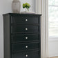 Lanolee - Black - Five Drawer Chest