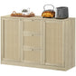 Boho Sideboard Buffet with 3 Drawers - Natural