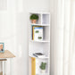 5-Tier Corner Bookcase, Storage Bookshelf, Freestanding Display Shelves with Open Compartments and Cabinet for Home Office, Living Room, Study, White