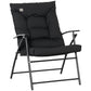 Foldable Lounge Chair, Fabric Upholstered Recliner, Outdoor Lounger with Armrest, Metal Frame for Backyard, Blue