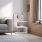 Wooden S Shape End Table 3 Tier Storage Shelves Organizer Living Room Side Table Desk White