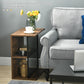 Coffee Table Set of 2, Industrial Nesting Tables, Square Coffee Table and Narrow Sofa Side Table for Living Room