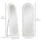 Floor Standing Mirror, Full Length Mirror, Free Standing, Leaning or Wall Mirror with Frame and Arched Top, White