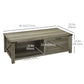 Farmhouse Coffee Table with Drawer and Shelf - Grey