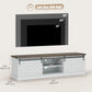 65" TV Stand with Sliding Barn Doors - White