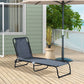 Outdoor Folding Lounge Chair, 4-Level Adjustable Chaise Lounge with Headrest, Tanning Chair Beach Bed, Reclining Lounger Cot for Camping, Hiking, Backyard, Grey
