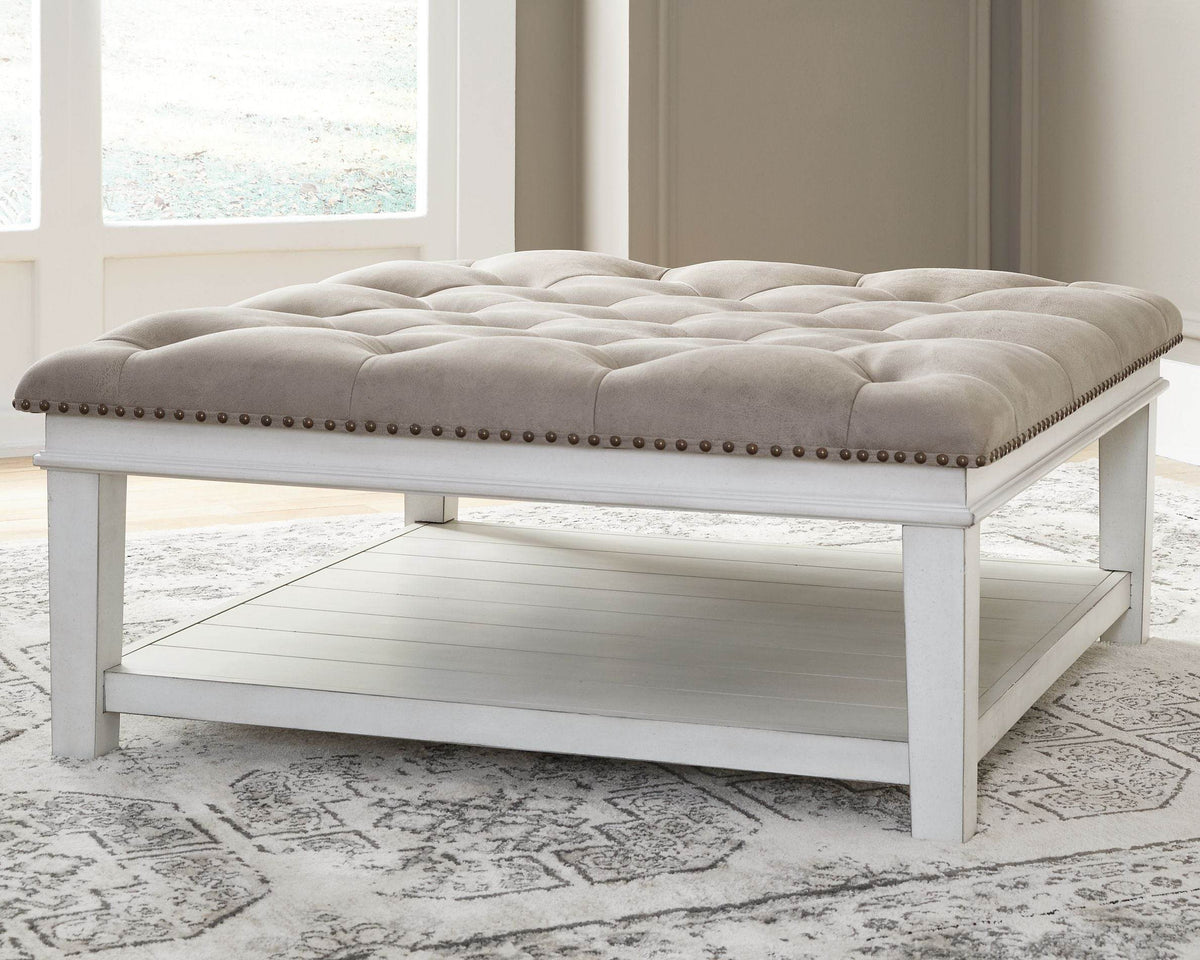 Kanwyn - Whitewash - Uph Ottoman Cocktail Table - Forward Furniture