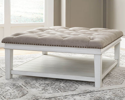 Kanwyn - Whitewash - Uph Ottoman Cocktail Table - Forward Furniture