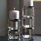 Brentley - Clear / Silver Finish - Candle Holder Set (Set of 2)