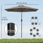 Patio Sun Umbrella, Outdoor Parasol with 6 Ribs, Dark Grey