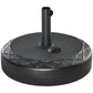 22'' Round Parasol Base Stand Outdoor Umbrella Weights Holder for Market Parasols, Water Filled, for 1.5''/1.9'', Black