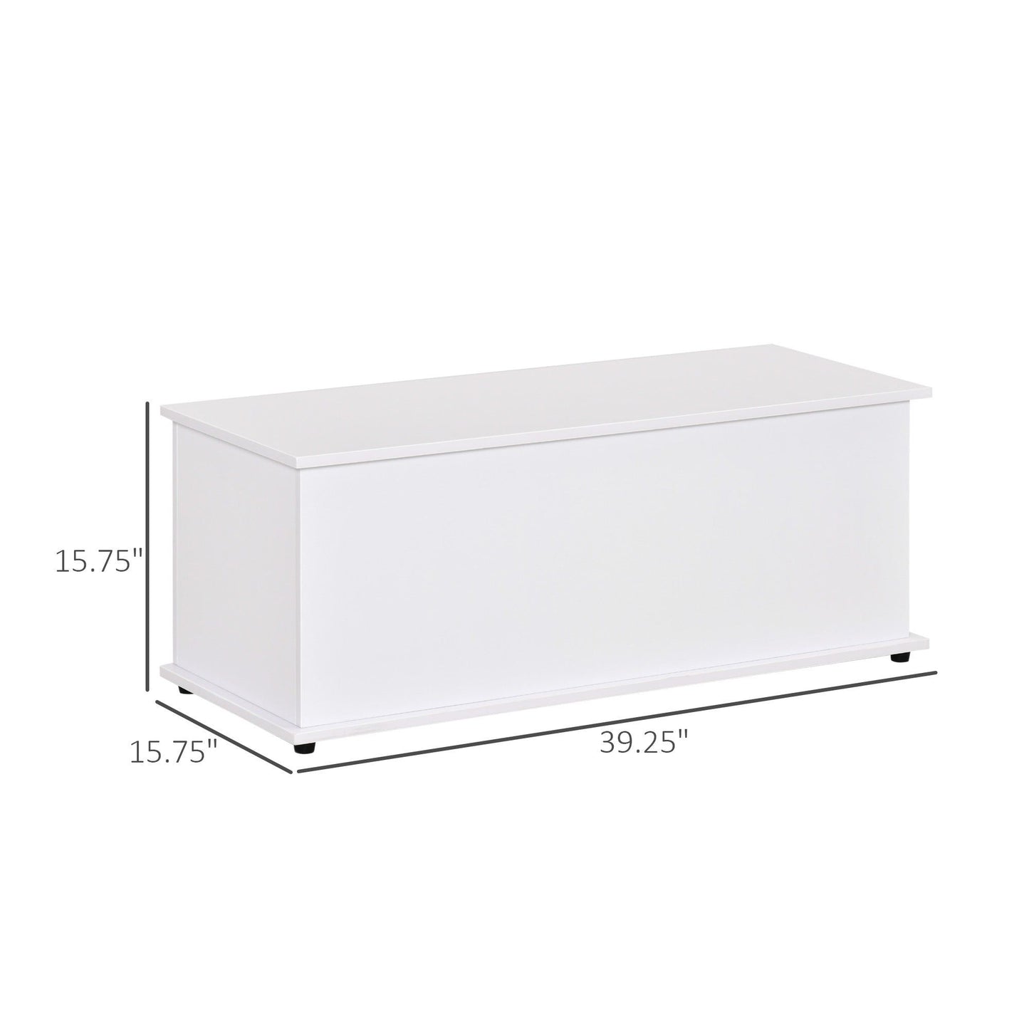 39.5" Storage Bench Chest with Flip-Top Lid - White
