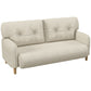58" 2 Seat Sofa, Modern Love Seats Furniture, Upholstered 2 Seater Couch, Solid Wood Frame, Beige