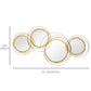 Metal Wall Art Gold Frame Circle Bathroom Mirror Decor Home Hanging Wall Sculptures for Living Room Bedroom Dining Room, 42.25" W x 22" H, Gold