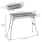 Stainless Steel Charcoal BBQ Grill, Portable Barbecue Grill with Handles for Outdoor, Cooking, Camping, Picnic