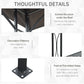 8' x 5' Grill Gazebo Double Tiered Tent Pavilion Grill Canopy Garden Sun Shade with 2-Tires Shelf