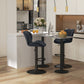 Set of 2 Swivel Adjustable Counter Bar Stools - Black
