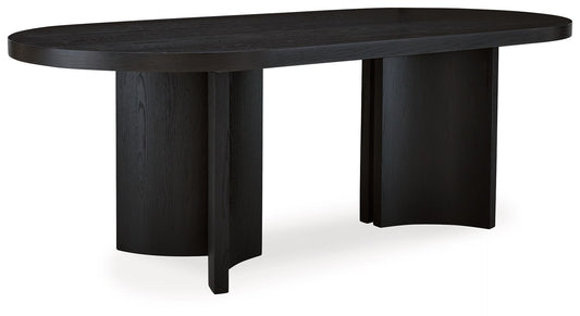 Rowanbeck - Black - Oval Dining Room Table