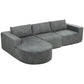 L Shaped Cloud Boneless Couch, Modular Sectional Sofa with Chaise and Deep Seat for Living Room, Bedroom, Dark Grey