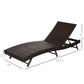 Wicker Patio Lounger, Outdoor S Shape Recliners Lounge Chair w/ 5-Level Adjustable Backrest, Soft Padded Cushion for Outdoor Use, Cream White