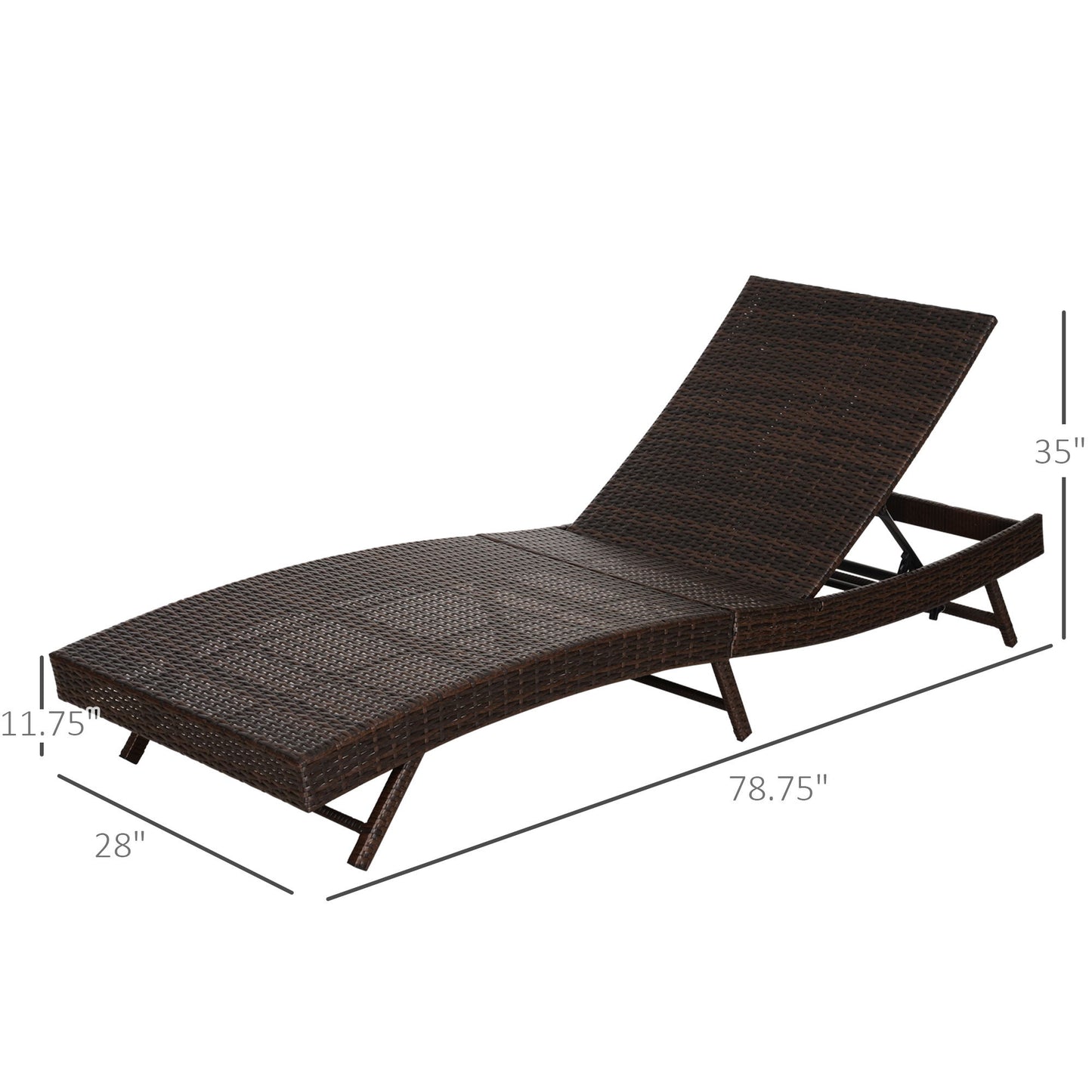 Wicker Patio Lounger, Outdoor S Shape Recliners Lounge Chair w/ 5-Level Adjustable Backrest, Soft Padded Cushion for Outdoor Use, Cream White