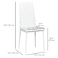 High-Back Upholstered Dining Chairs Set of 6 - White