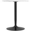 Round Dining Table with Steel Base - White Marble