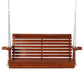 2 Seater Porch Swing Wooden Patio Swing Chair with Cup Holder and Chains Outdoor Swing Bench for Garden Yard, Brown