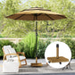 57 lbs Metal Square Patio Umbrella Base Holder, Outdoor Umbrella Stand with Wheels, Heavy Duty Patio Umbrella Stand Base for Garden, Poolside, Nature Wood