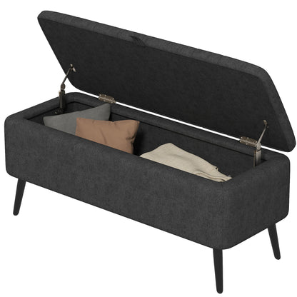 40" Linen Storage Ottoman Bench - Black