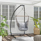Hanging Hammock Chair Stand Only, C Shape Hanging Heavy Duty Metal Frame Swing Stand for Porch Swing Chair, Black