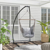 Hanging Hammock Chair Stand Only, C Shape Hanging Heavy Duty Metal Frame Swing Stand for Porch Swing Chair, Black