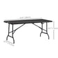 Foldable Patio Dining Table for 6, Rectangular Outdoor Table for Garden Lawn Backyard, Dark Grey