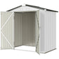 6.5' x 4' Metal Garden Shed with Lockable Doors - Silver-White