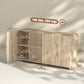 Sideboard Buffet Cabinet, 62" Modern Kitchen Storage Cabinet with Soft-Close Doors and Adjustable Shelves, Natural Wood