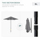 6.6FT Patio Umbrella, Outdoor Parasol with 6 Solid Ribs, Dark Grey