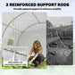 Walk-in Tunnel Greenhouse with 2 Support Rods, Mesh Door, Plant Hot House with PE Cover, 20'x10'x7', White