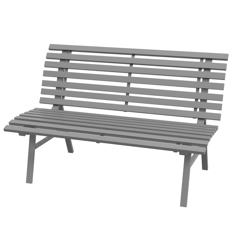 Lightweight Aluminum Park Bench with Slatted Seat
